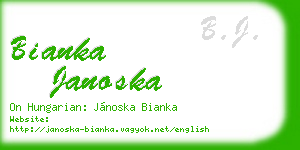 bianka janoska business card
